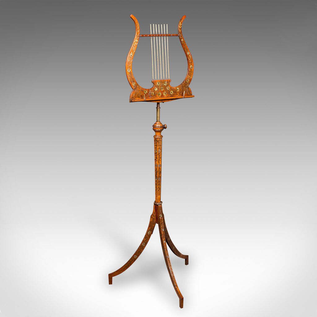 Antique Music Recital Stand, English, Walnut, Adjustable, Regency, Circa 1820