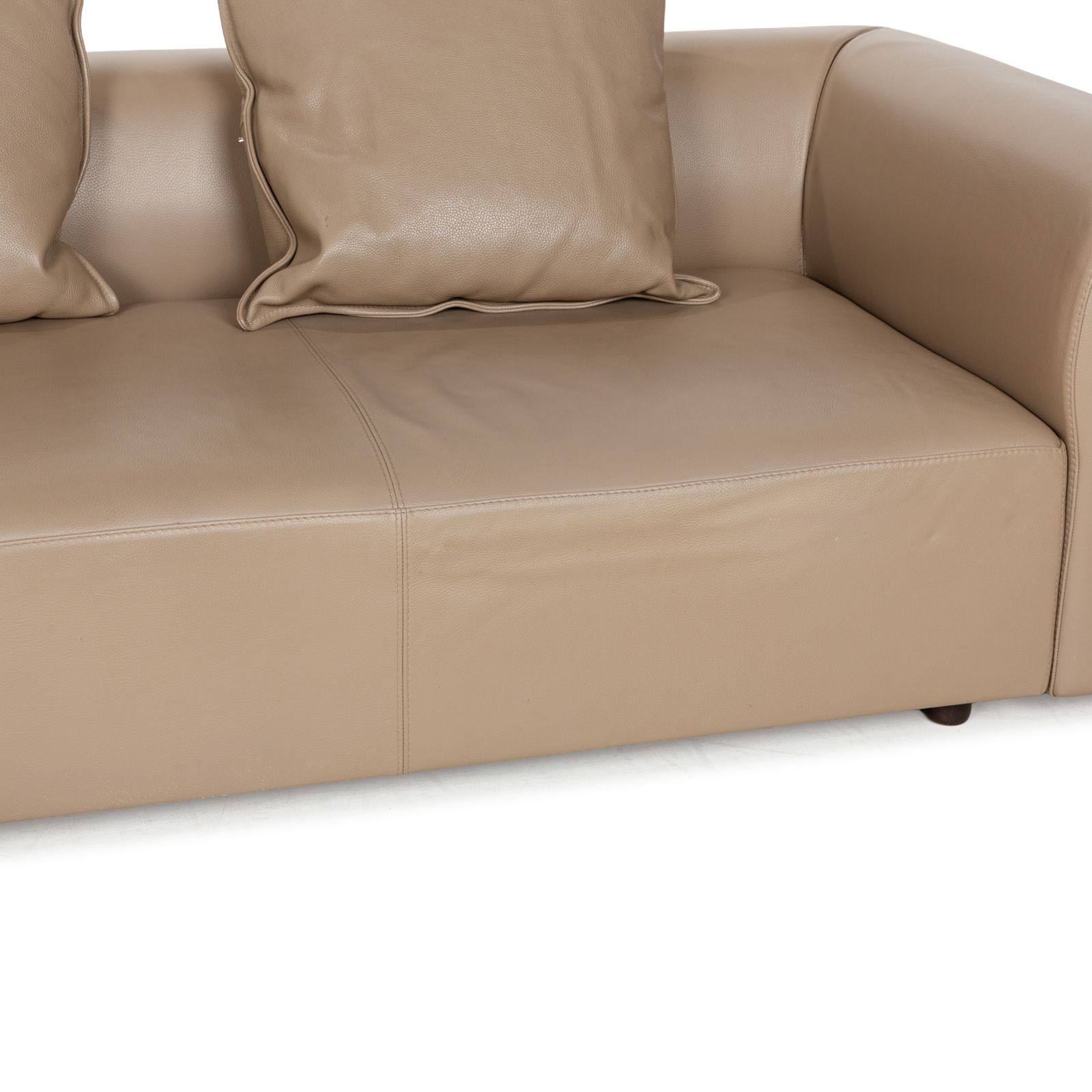 Canapé d'angle La Nuova Casa Nomad en cuir beige, méridienne gauche, fonction manuelle photo vinterior