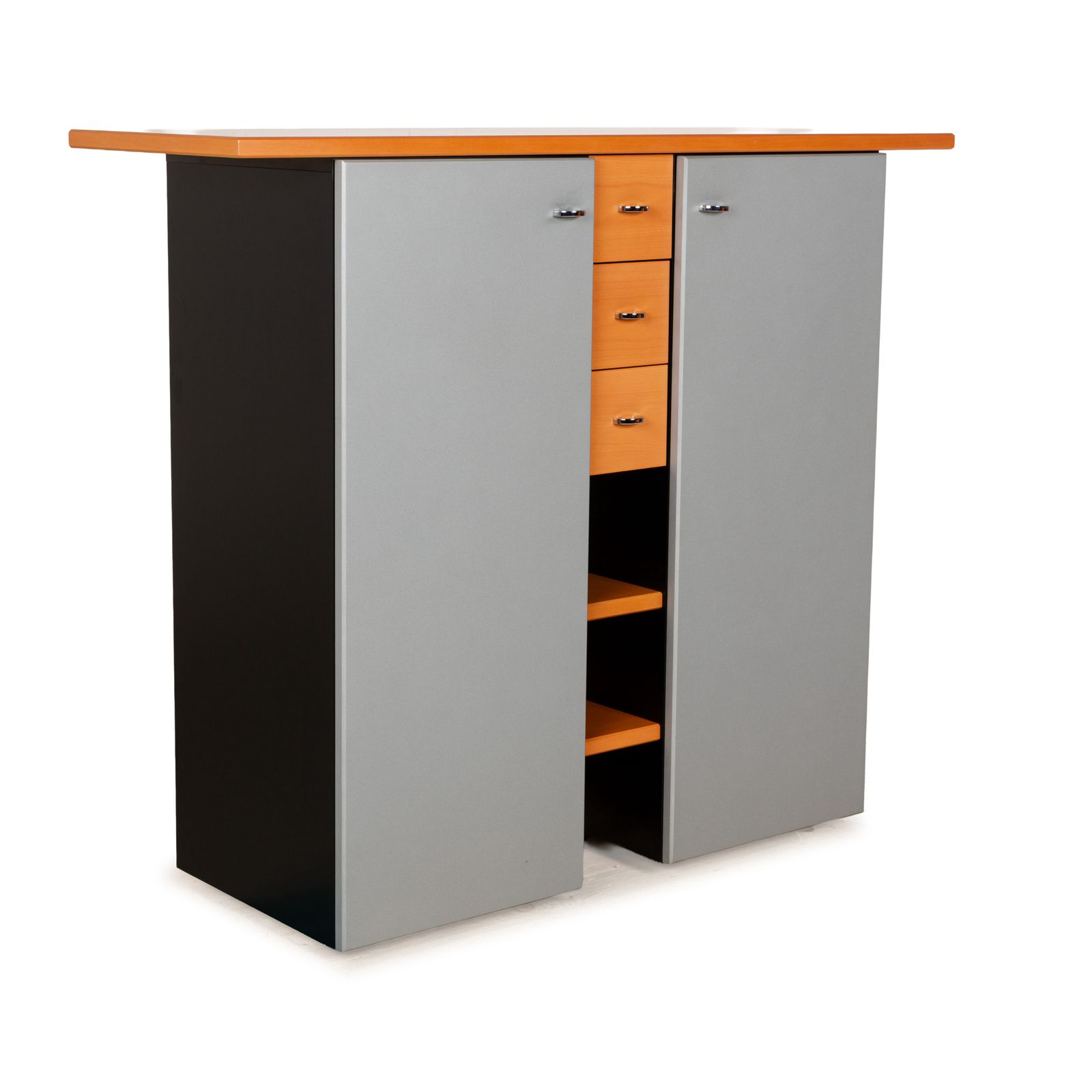 Interlübke Wooden Sideboard Brown Grey Black