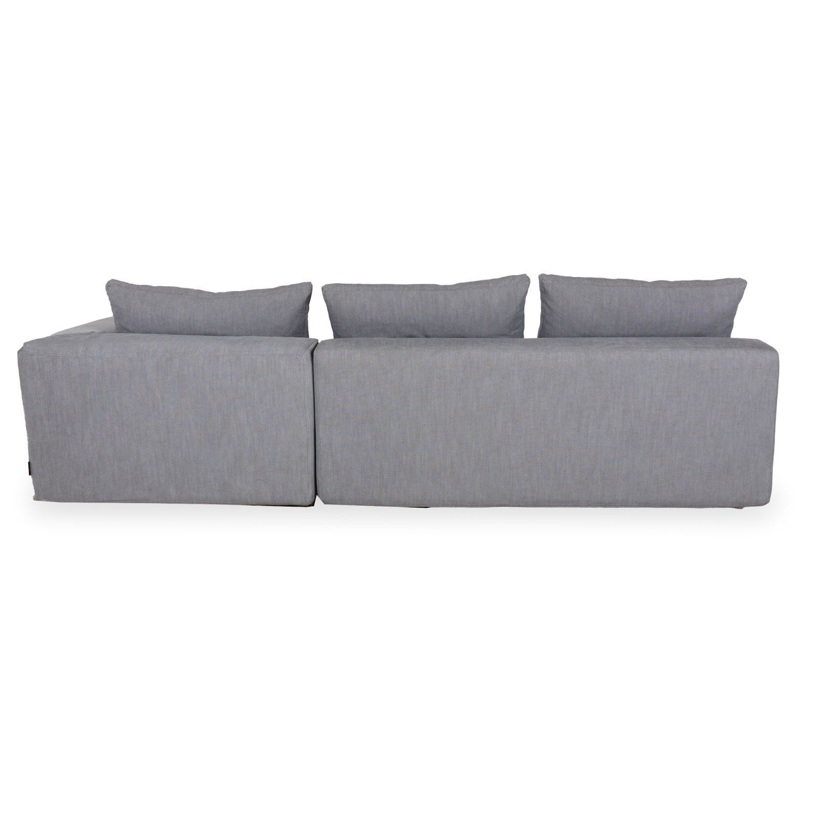 Mobilier Canapé d'angle Glow In en tissu gris, méridienne à droite photo
