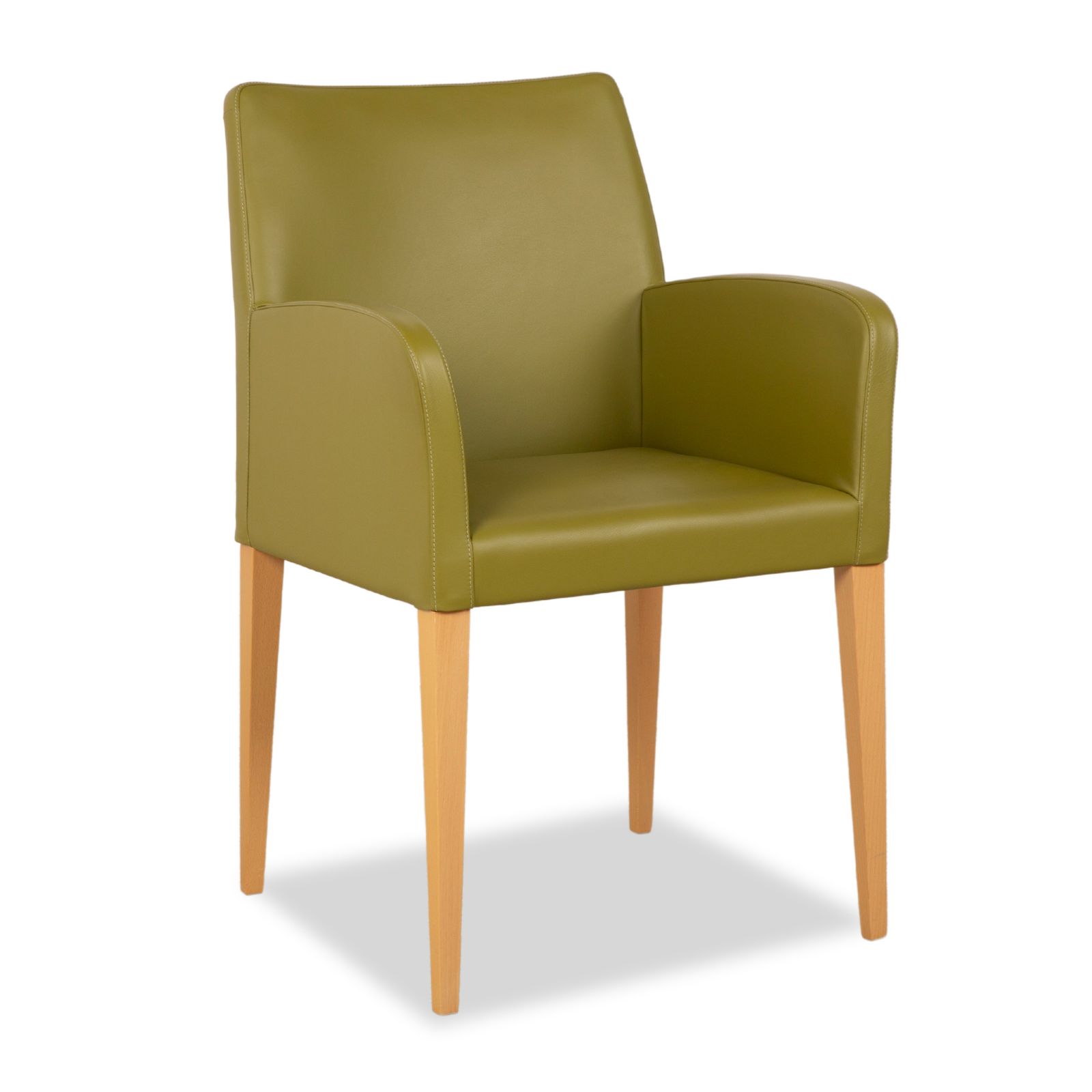 Lot de 4 chaises Poltrona Frau en cuir vert photo for sale