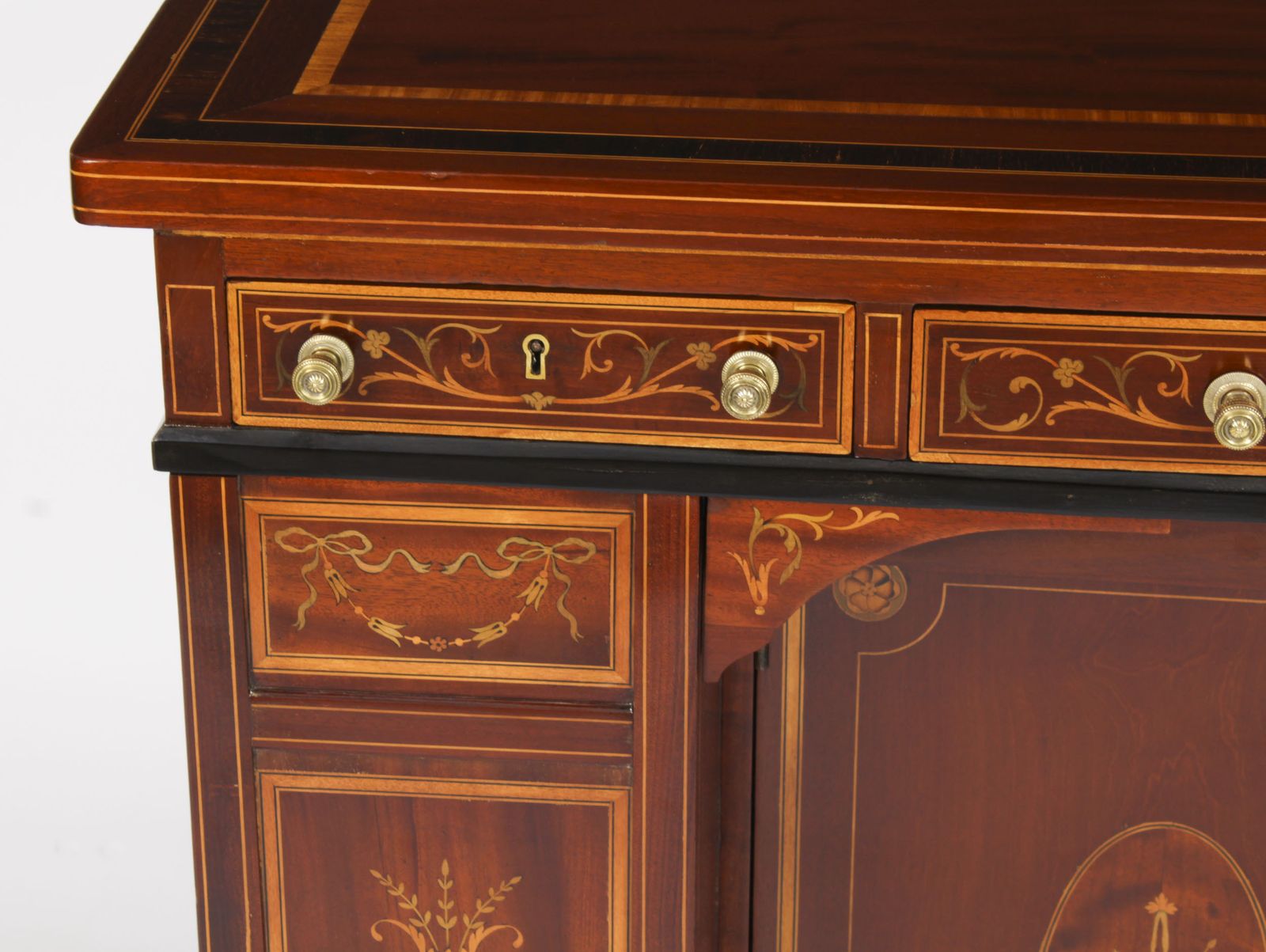 Victorian Inlaid Mahogany Architects Desk By Edwards & Roberts 19th C photo vintage