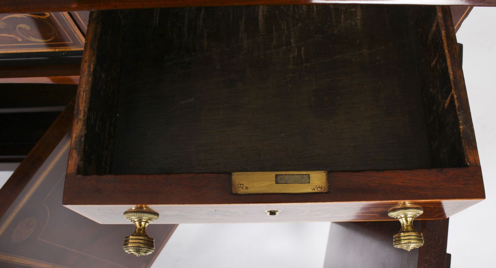 photo vinterior Victorian Inlaid Mahogany Architects Desk By Edwards & Roberts 19th C