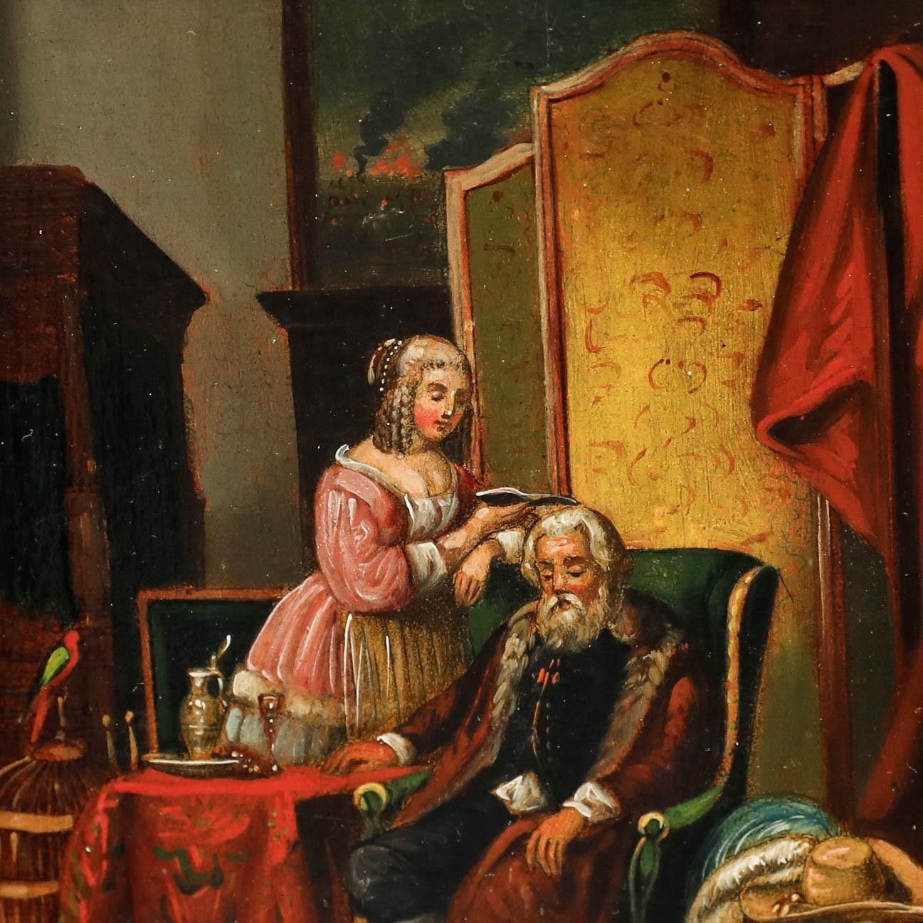 Dutch School Late 19th Century Oil In The Parlour photo Art