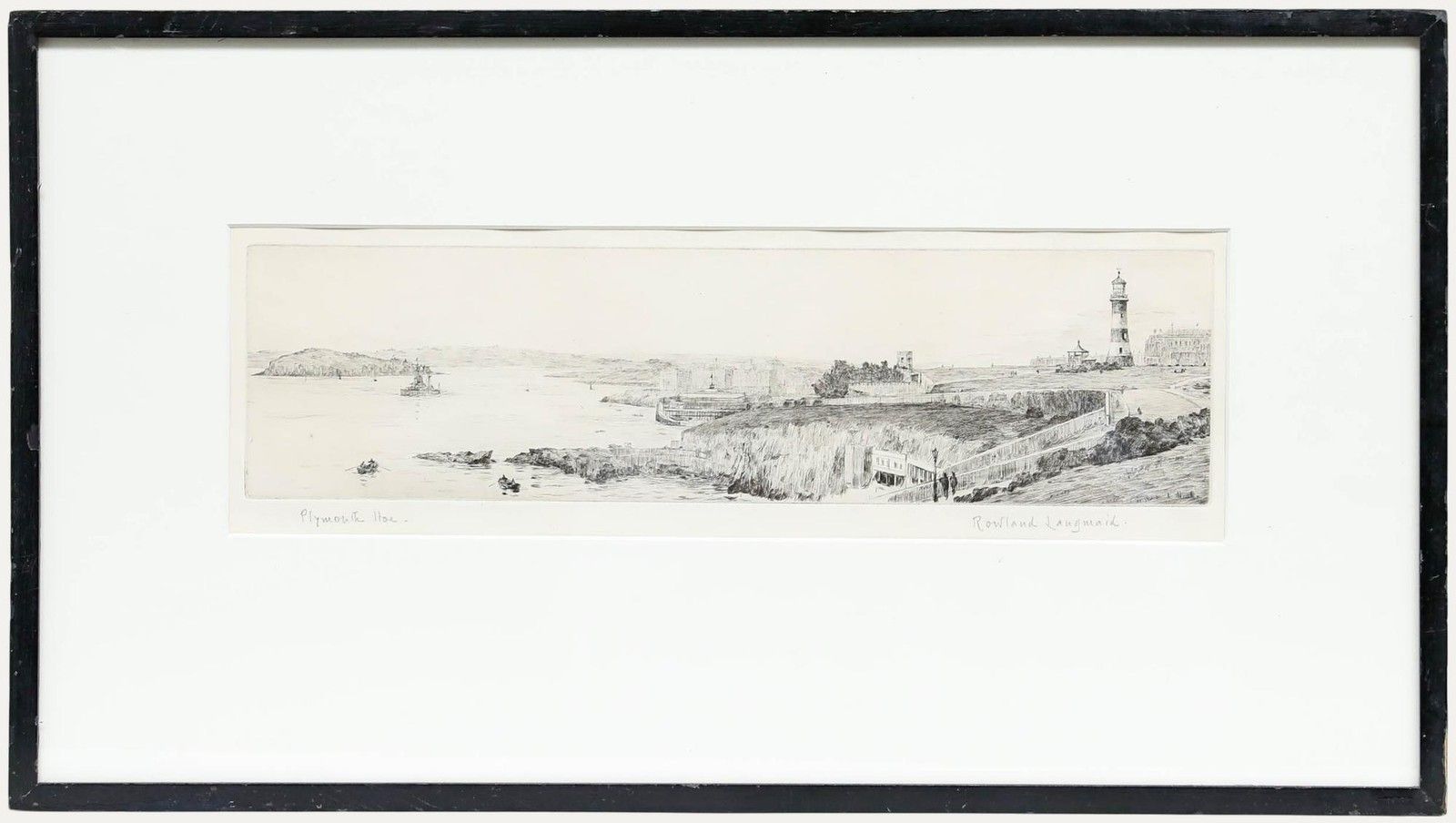 Rowland Langmaid Ra (1897 1956) Framed Etching, Plymouth Hoe