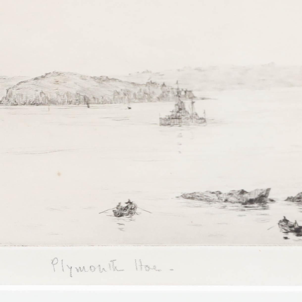 Rowland Langmaid Ra (1897 1956) Framed Etching, Plymouth Hoe photo Art