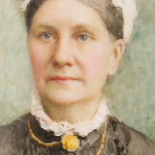 Miniature 19th Century Watercolour Victorian Lady photo for sale