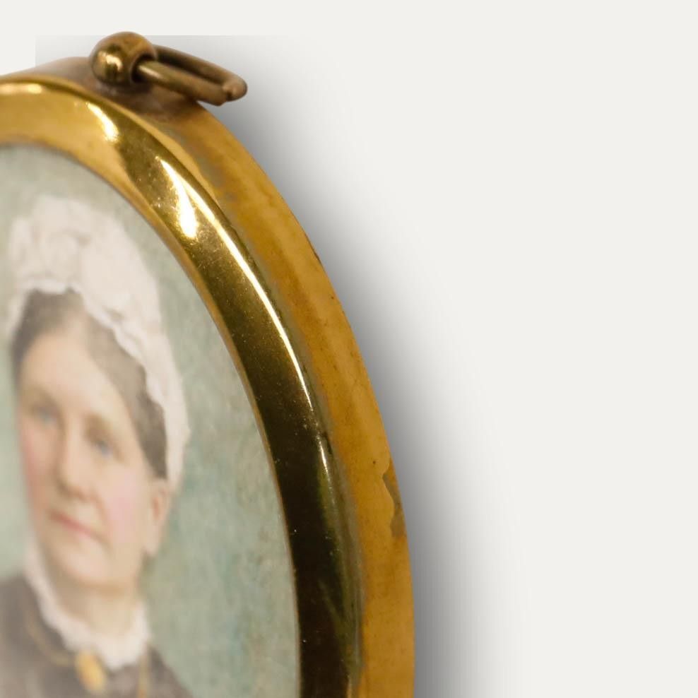 Miniature 19th Century Watercolour Victorian Lady photo Art
