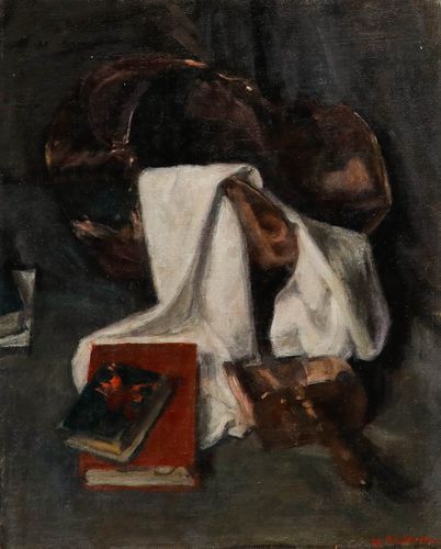 George Weissbort (1928 2013) 20th Century Oil, Coal Bucket & Books