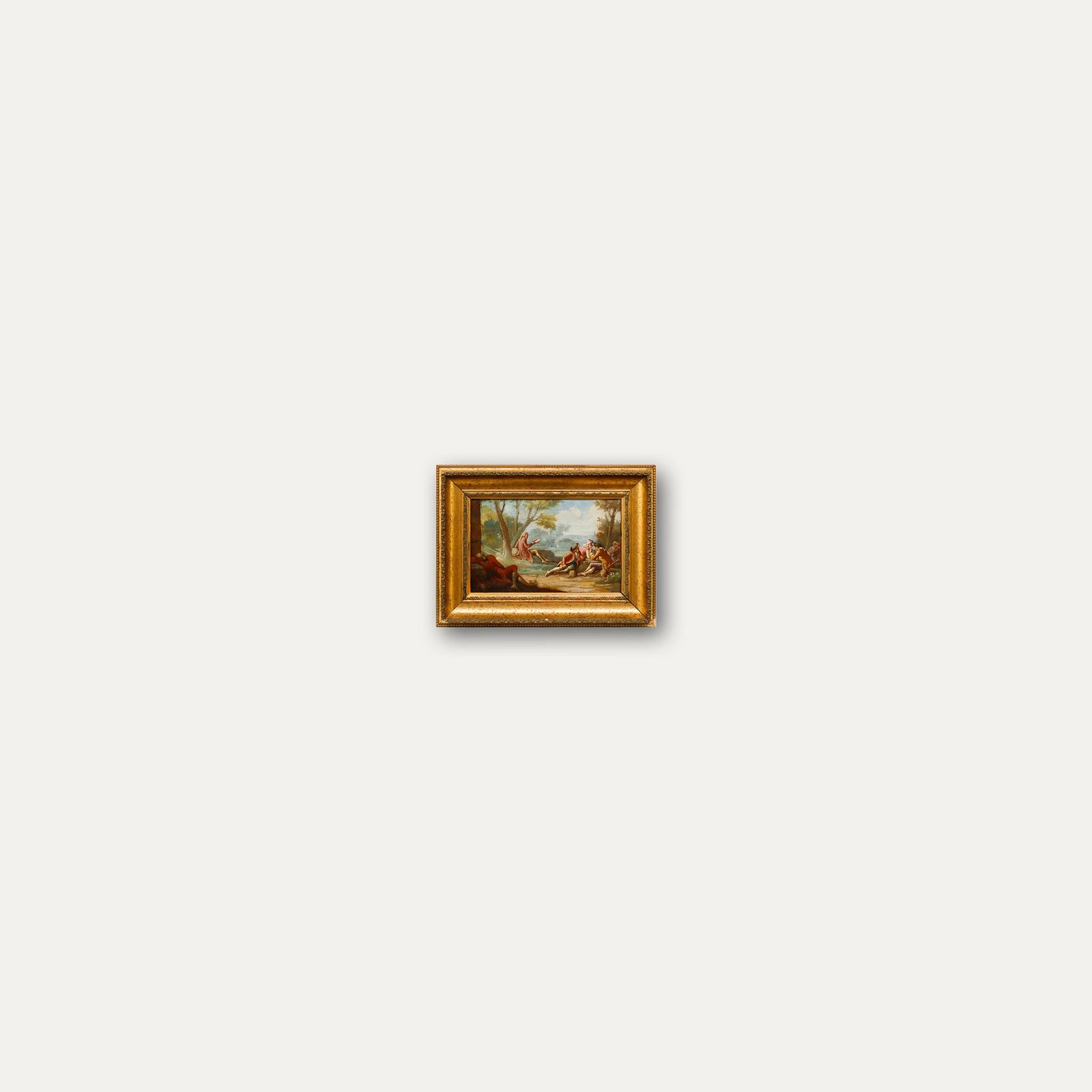 French School 19th Century Oil A Day In The Park photo vinterior