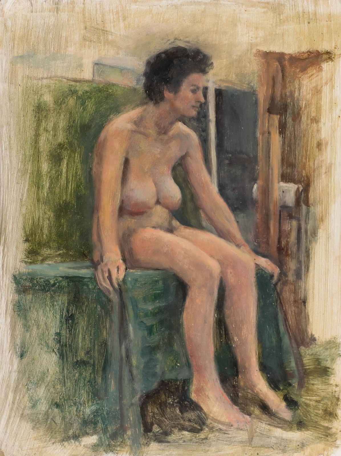 George Weissbort (1928 2013) 20th Century Oil, Table Top Nude