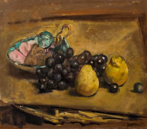 George Weissbort (1928 2013) 20th Century Oil, Grapes & Golden Pears