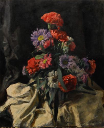 George Weissbort (1928 2013) 20th Century Oil, Chrysanthemum & Carnations