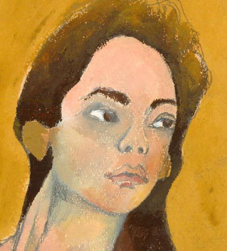 Ben Carrivick 20th Century Oil, Woman On Yellow photo furniture