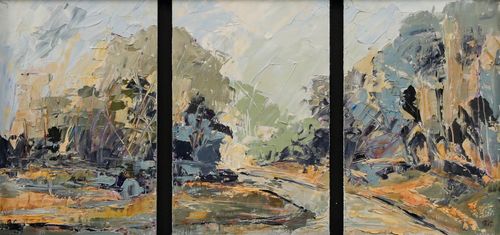 Barbara Goolden Framed Contemporary Oil, The Garden, Gregynog photo furniture