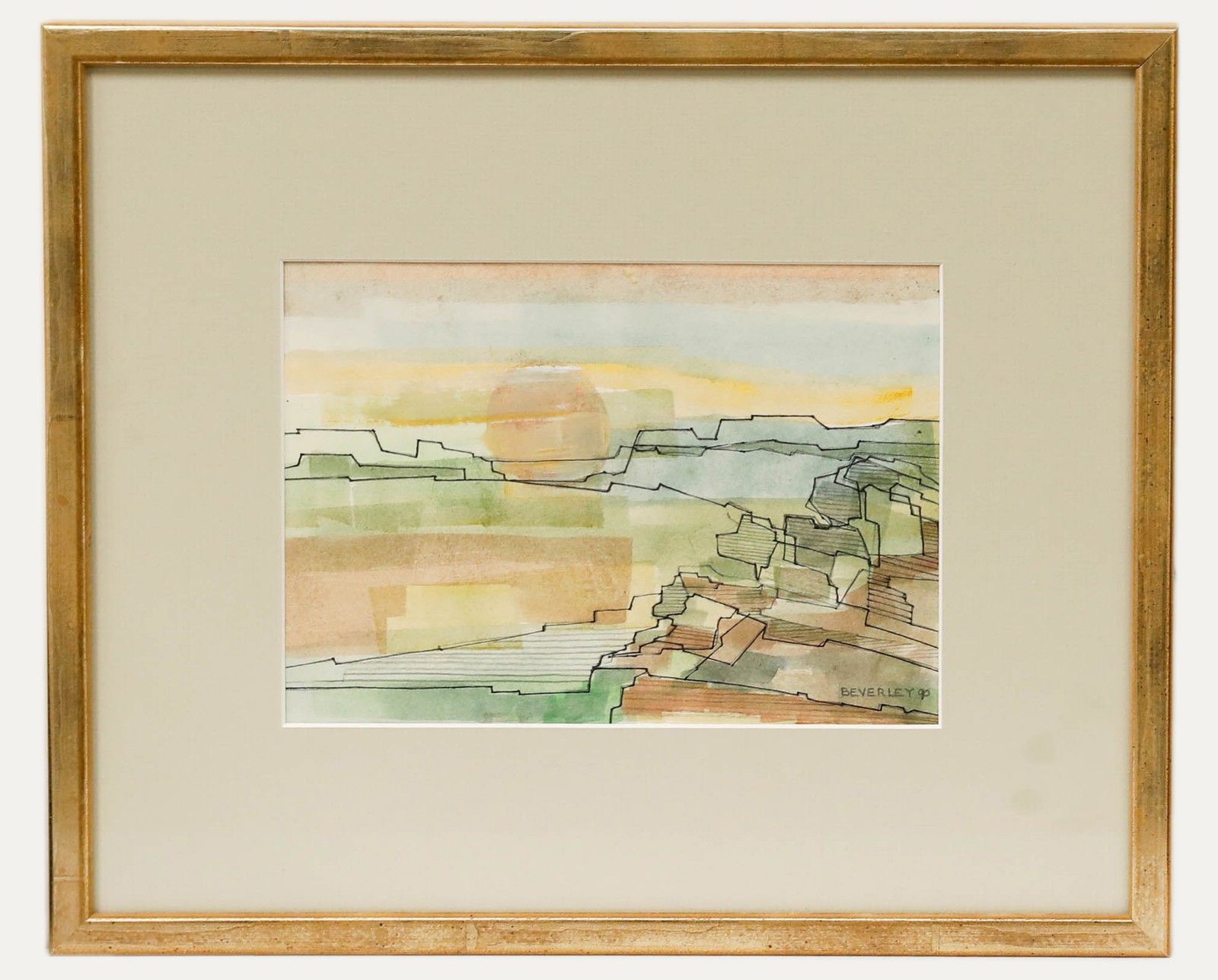 Beverley Peter Meyers (1949 2016) 1990 Watercolour, Sunset Over The Town