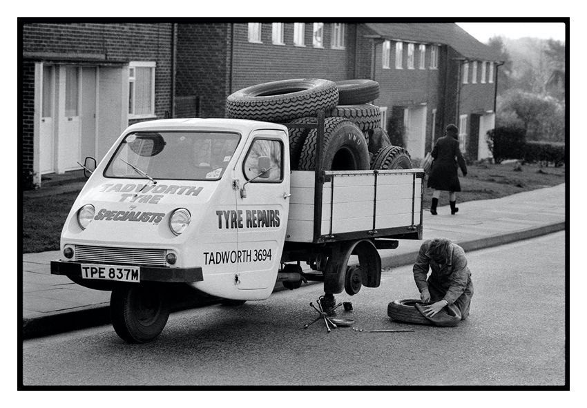 Arthur Steel 'Tyre Repairs' Unframed Silver Gelatin Fibre Print photo furniture