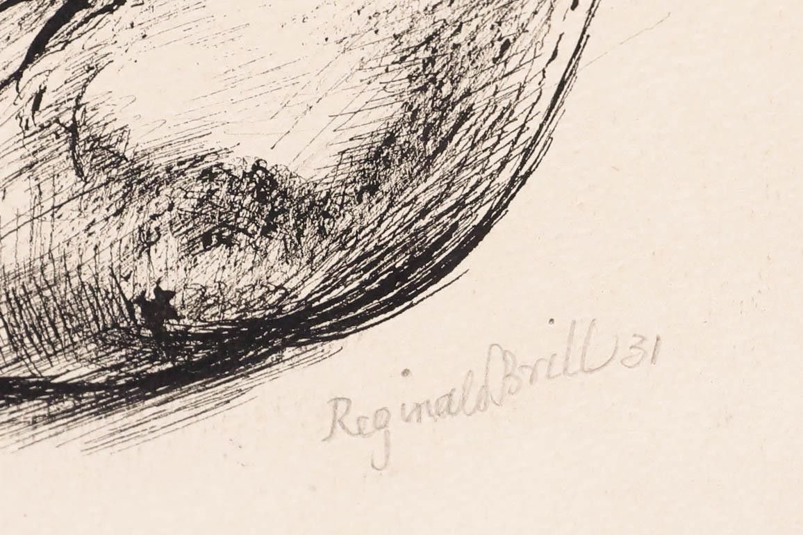Reginald Brill (1902 1974) 1931 Pen And Ink Drawing, Reclining Nude photo vinterior