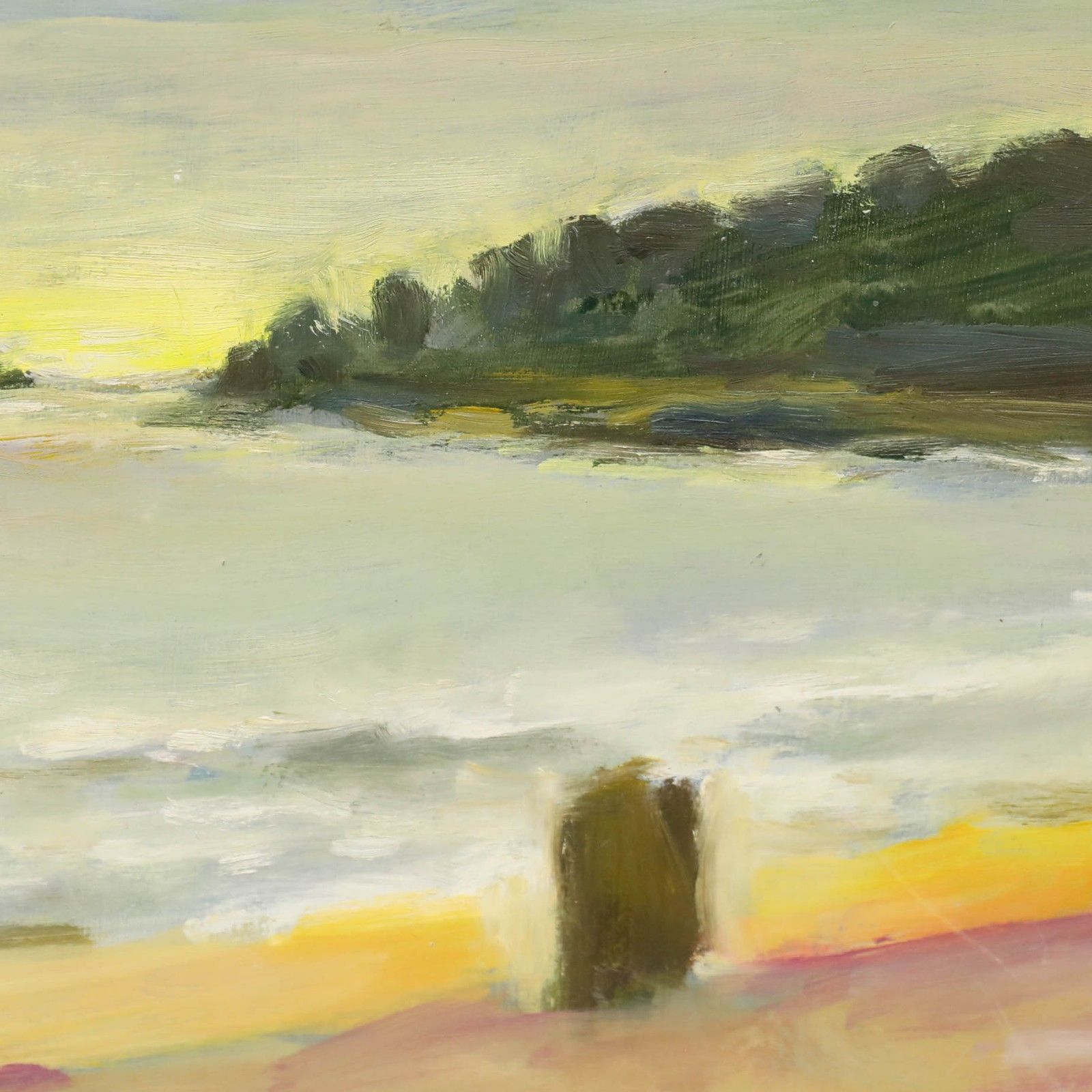 Georges Pacouil (1903 1996) 20th Century Oil, Coucher De Soleil Côtier photo Art
