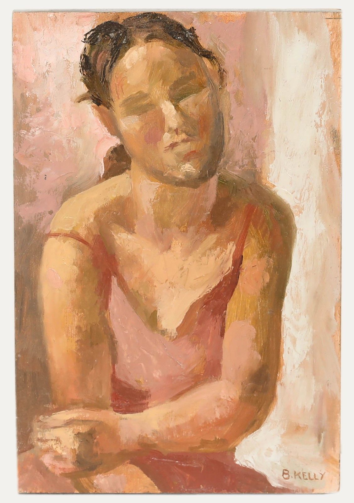 Bernadette Kelly (B.1933) 20th Century Oil, Portrait Of A Girl