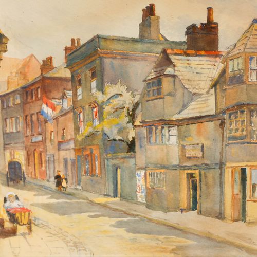 F. Armstrong Framed Late 19th Century Watercolour, George Street, Oxford photo Art