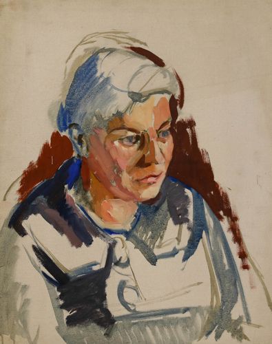 Attrib. Robert De Quin  Mid 20th Century Oil, Lady In A Shawl photo furniture