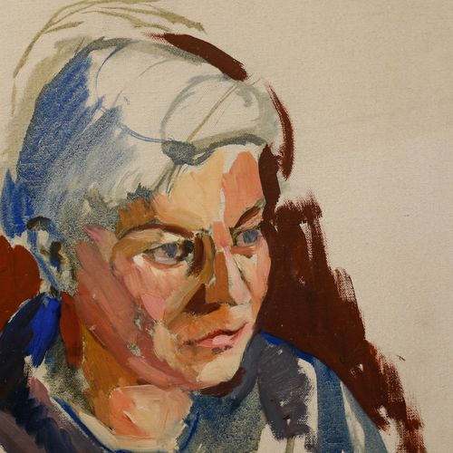 Attrib. Robert De Quin  Mid 20th Century Oil, Lady In A Shawl photo Art