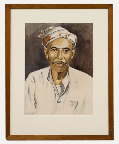 Abu Bakar Ibrahim (1925 1977) Mid 20th Century Watercolour, Portrait Of A Man