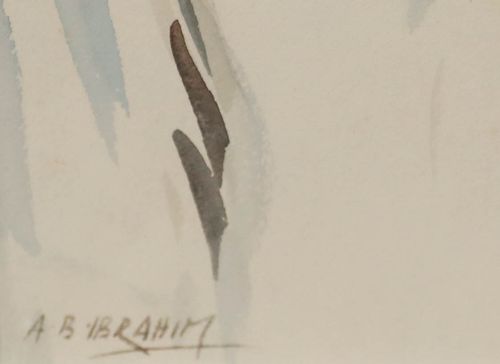 Abu Bakar Ibrahim (1925 1977) Mid 20th Century Watercolour, Portrait Of A Man photo vinterior