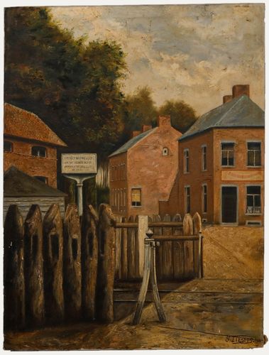 S. Liegeois  1931 Oil, Belgian Village
