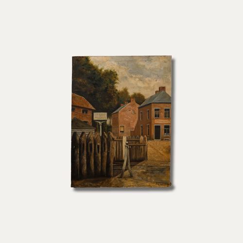 S. Liegeois  1931 Oil, Belgian Village photo buy