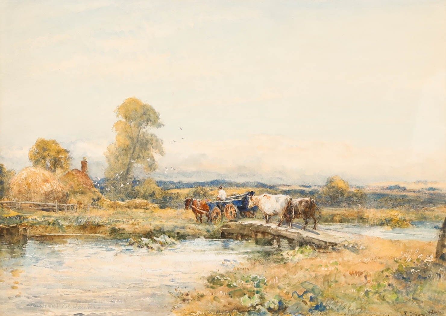 Robert Thorne Waite (1842 1935) Early 20th Century Oil, Back To The Farm photo furniture