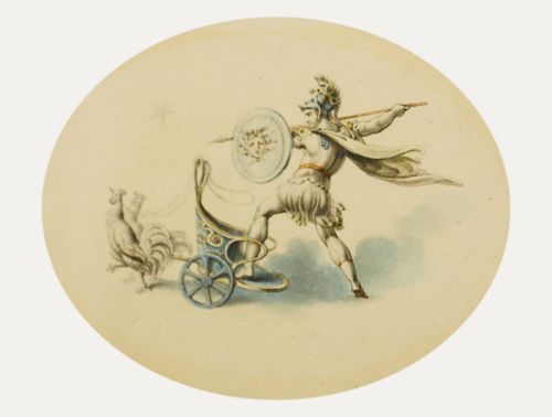 19th Century Watercolour Mercury's Chariot photo furniture