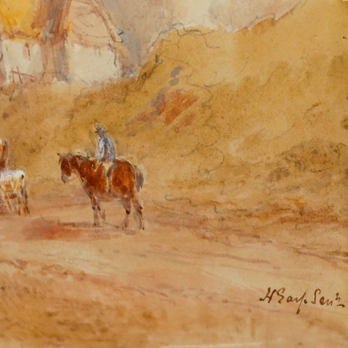 William Henry Earp (1831 1914) Watercolour, Sussex Landscape With Drover photo buy