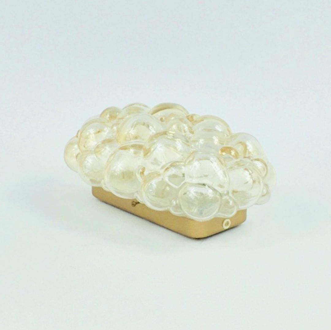 Mid Century Amber Bubble Glass Wall Lamp By Helena Tynell For Limburg, Germany, 1960s photo vinterior
