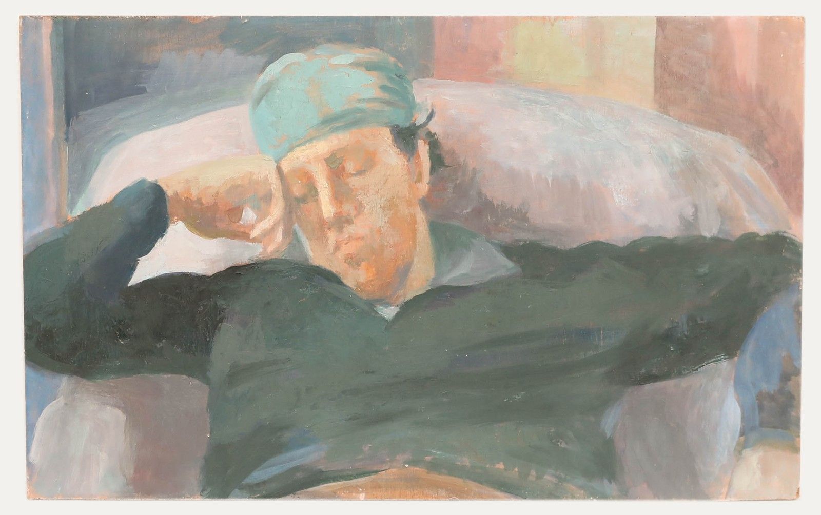 Bernadette Kelly (B.1933) 20th Century Oil, A Restful Moment photo furniture