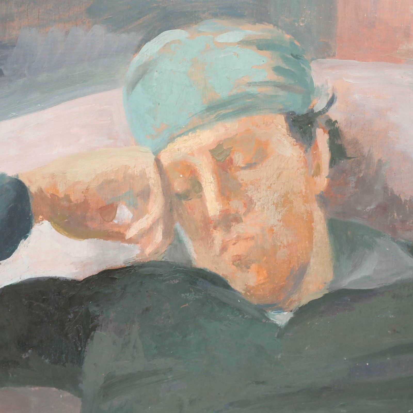 Bernadette Kelly (B.1933) 20th Century Oil, A Restful Moment photo Art