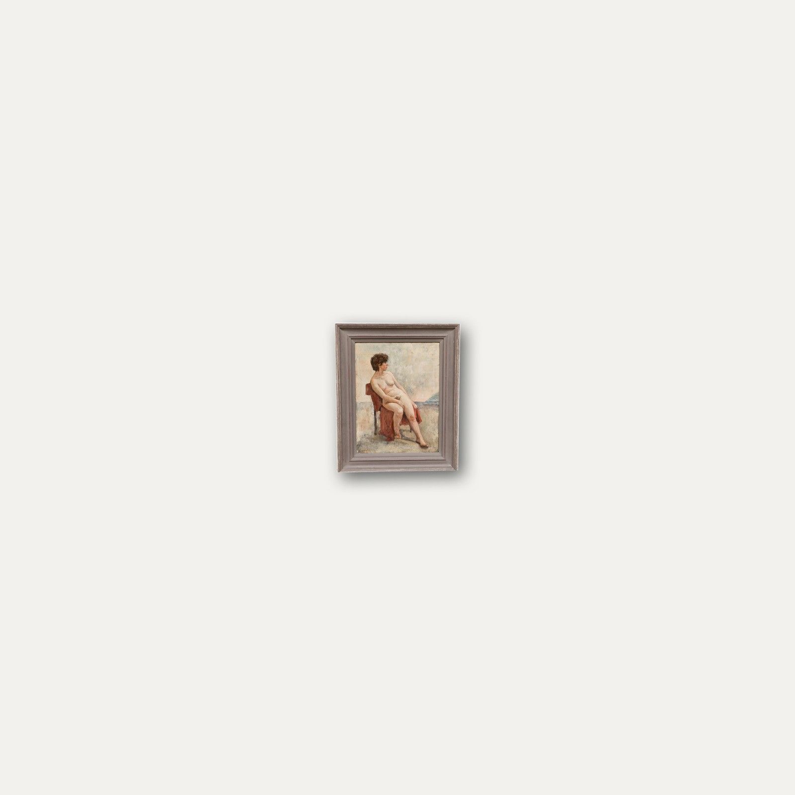George Weissbort (1928 2013) Framed 20th Century Oil, Nude On Red Towel photo buy