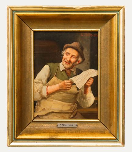 Carl Siegfried Stoitzner (1866 1943) Early 20th Century Oil, The Cellar Master