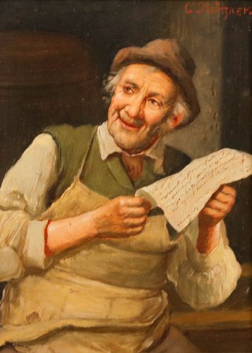 Carl Siegfried Stoitzner (1866 1943) Early 20th Century Oil, The Cellar Master photo furniture