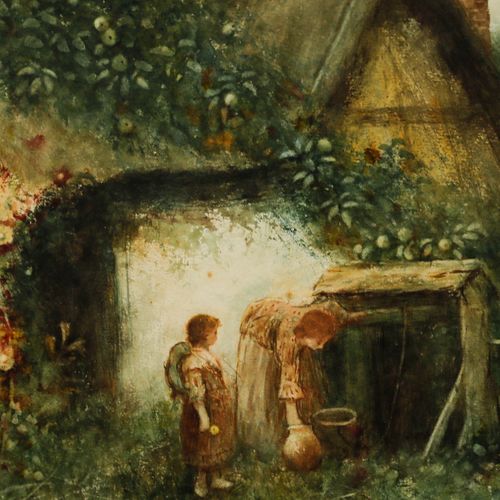 Frederick Hines (Fl.1875 1928) Framed Watercolour, The Cottage Well photo Art