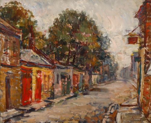Kalman Kemeny (1896 1994) 20th Century Oil, The Workshops photo furniture