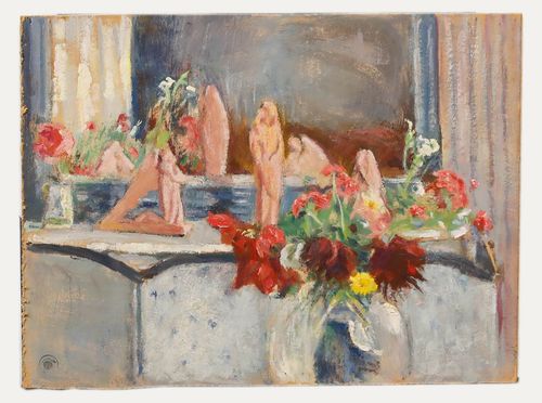 Cecile Hertz Eyrolles (1875 1974) Mid 20th Century Oil, Armchair Pose photo for sale