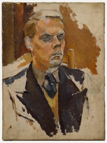 Attrib. Robert De Quin Mid 20th Century Oil, Man In A Suit