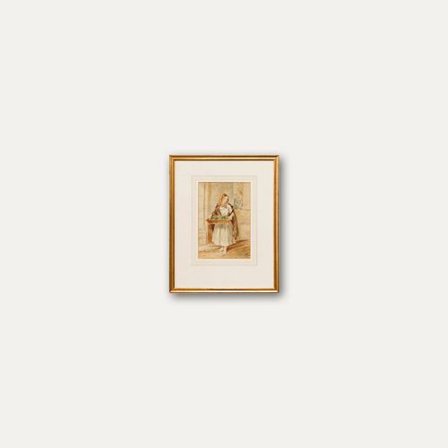 Framed Late 19th Century Watercolour The Watercress Seller photo vinterior