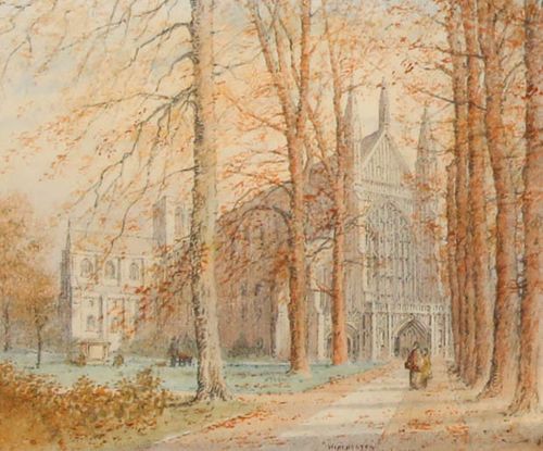 Frederick Edward J Goff (1855 1931) Framed Watercolour, Winchester photo furniture