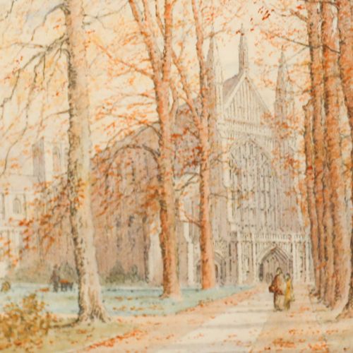 Frederick Edward J Goff (1855 1931) Framed Watercolour, Winchester photo Art