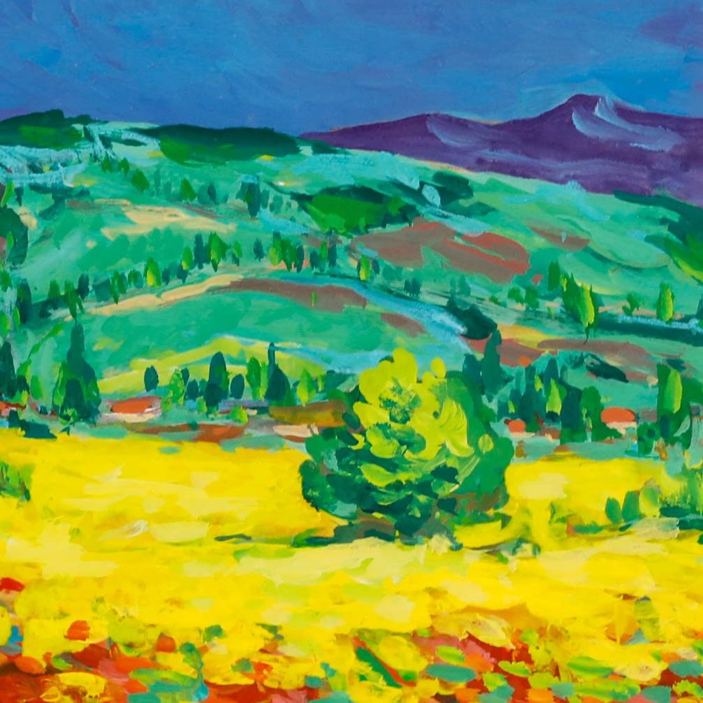 Erwin Steinhauser (1939 2023) 20th Century Acrylic, Voralpenlandschaft photo Art
