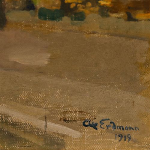 Axel Erdmann (1873 1954) Early 20th Century Oil, A Busy Market In Stockholm photo vinterior