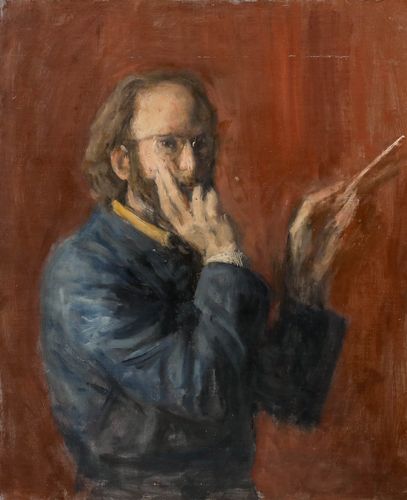 George Weissbort (1928 2013) Mid 20th Century Oil, The Artist At Work photo furniture